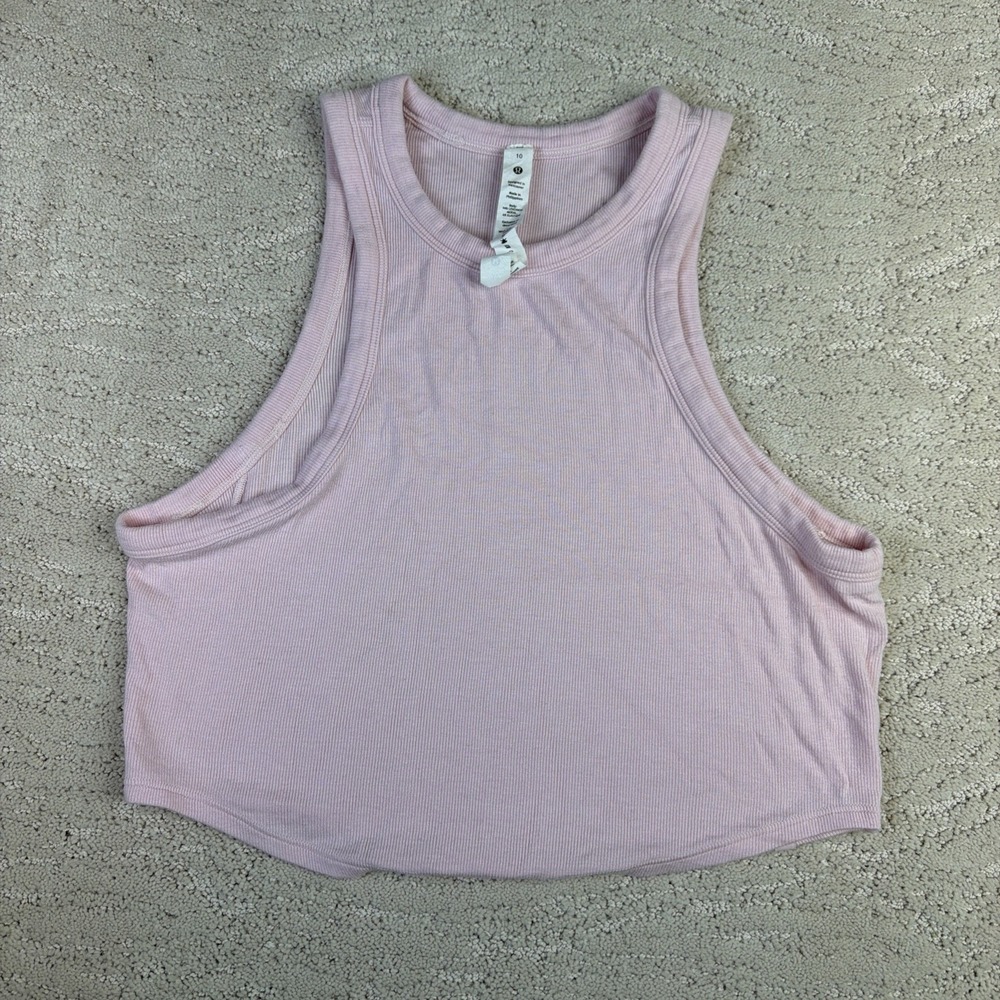 Women's Lululemon Size 10 Hold Tight Cropped Tank Top Flush Pink